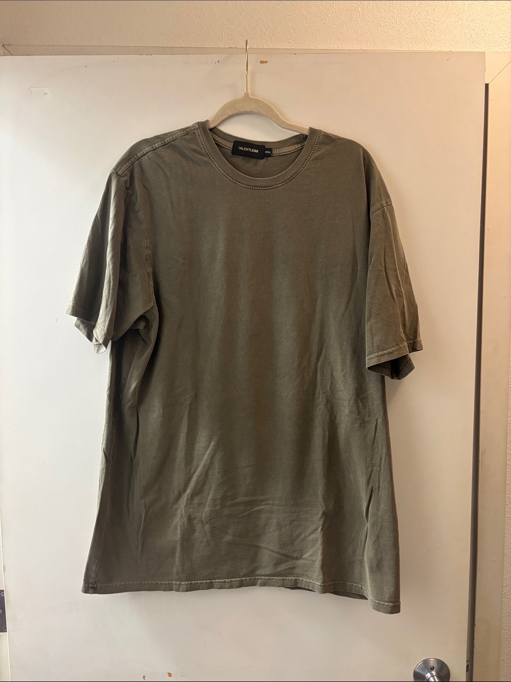 Talentless Washed Olive Crewneck T-Shirt